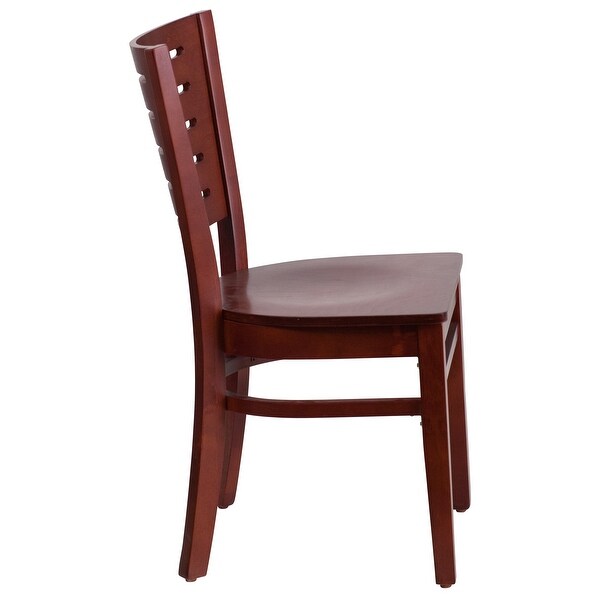 Slat Back Wooden Restaurant Chair - 17.25