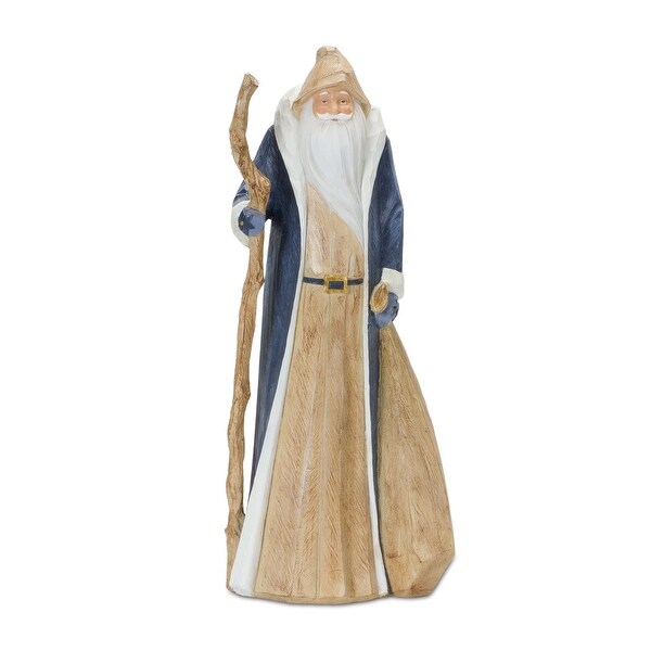 15.75 Rustic Santa with Staff Christmas Tabletop Figurine