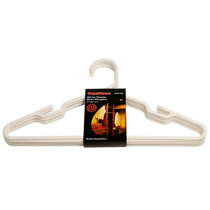 SupaHome Plastic Coat Hangers (Pack Of 5)