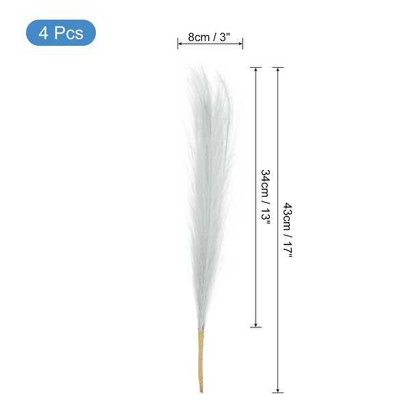 4pcs Faux Pampas Grass 17 Inch 6 Stem Artificial Grass for Decor