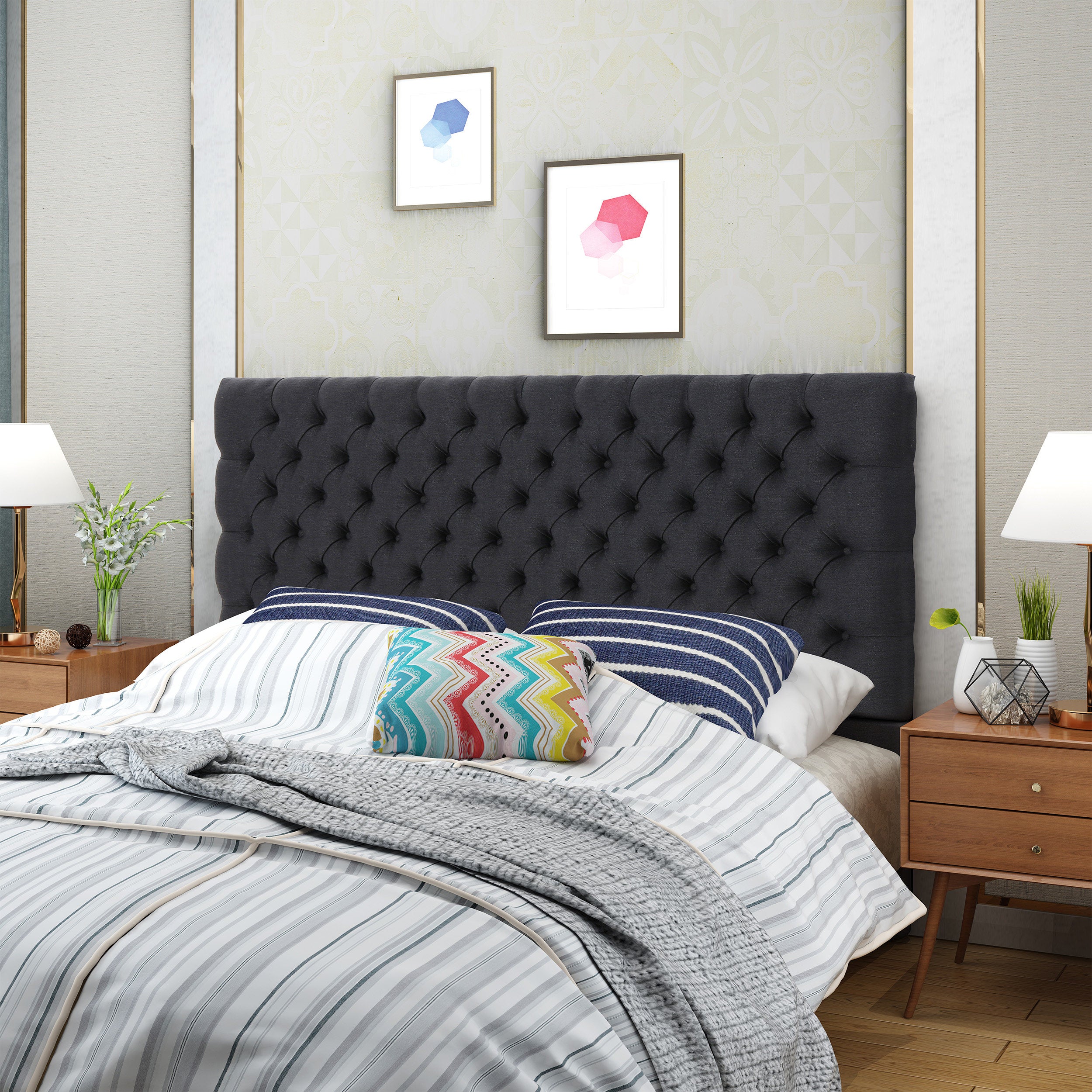 Hunter Tufted Fabric Queen/ Full Headboard