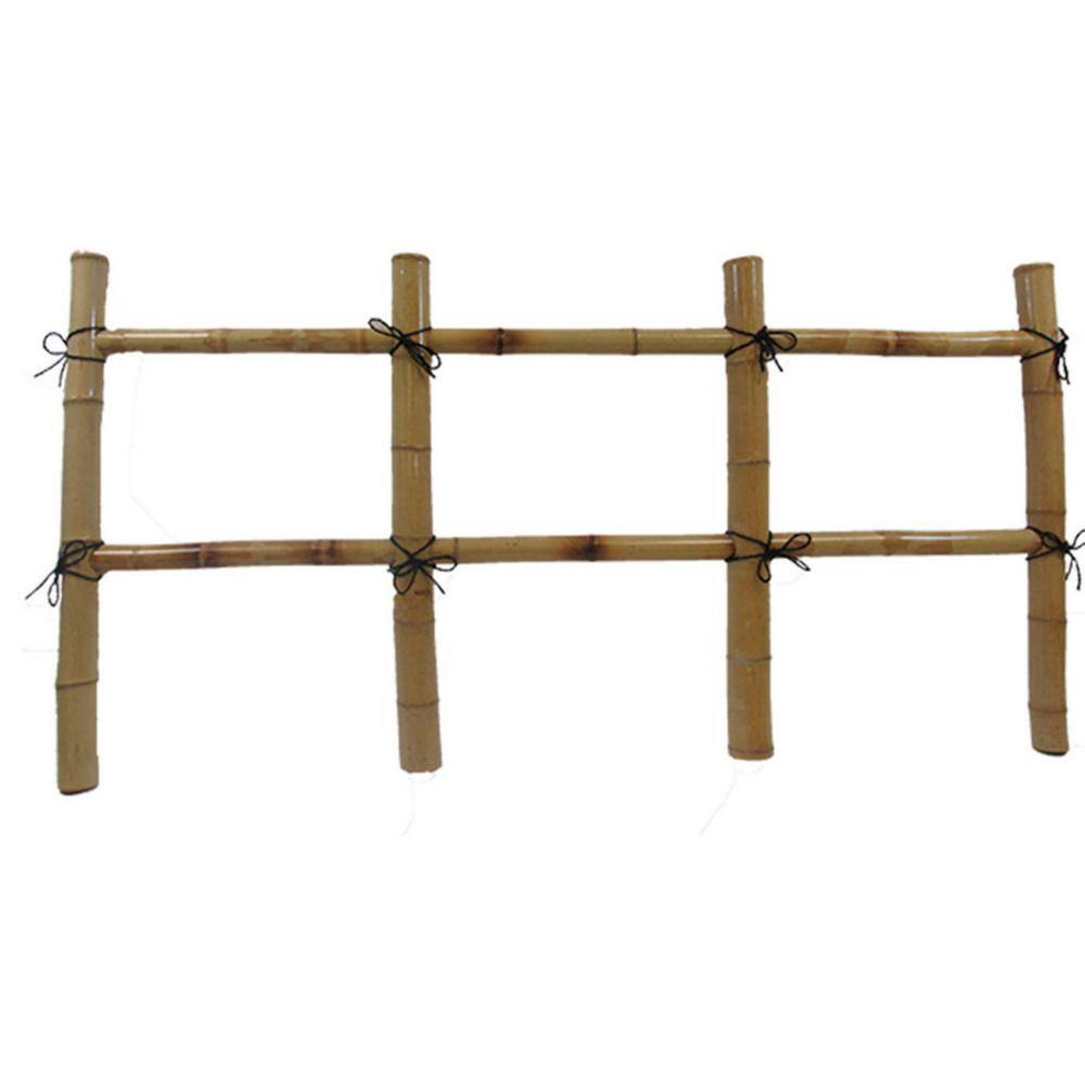 Master Garden Products 24 in. H x 60 in. L Bamboo Post and Rail Fence BRF-24