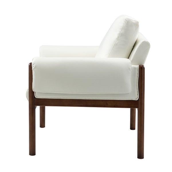 Tiago Comfy Living Room Accent Armchair with Solid Wood Legs by HULALA HOME