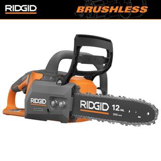 RIDGID 18V Brushless 12 in. Electric Battery Chainsaw (Tool Only) R01101B