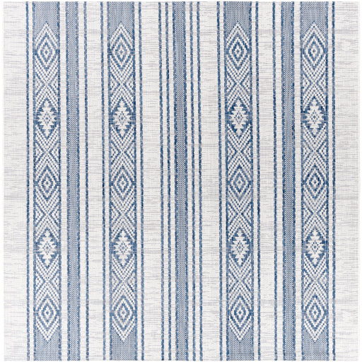 Eagean Indoor/Outdoor Striped Bright Blue Rug