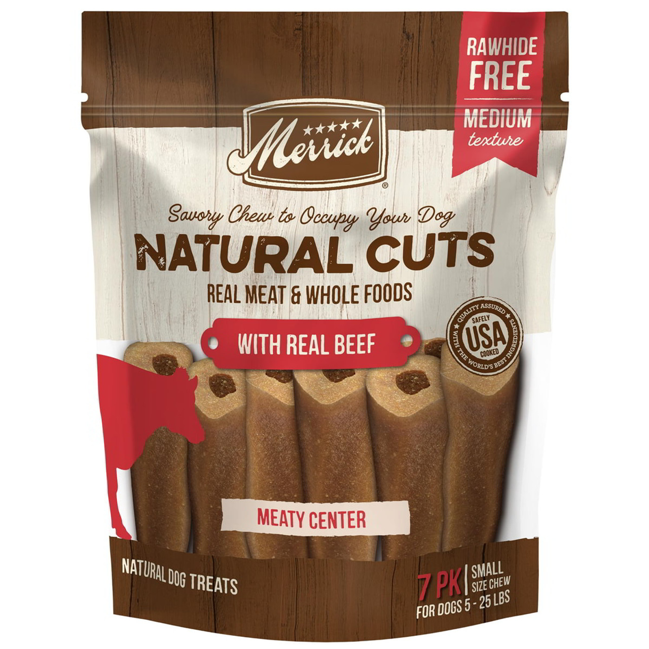 Merrick Natural Cuts - Small Meaty Center Natural Dog Treats - 7 Count