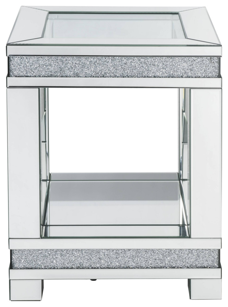 ACME Noralie End Table  Mirrored and Faux Diamonds   Contemporary   Side Tables And End Tables   by Acme Furniture  Houzz