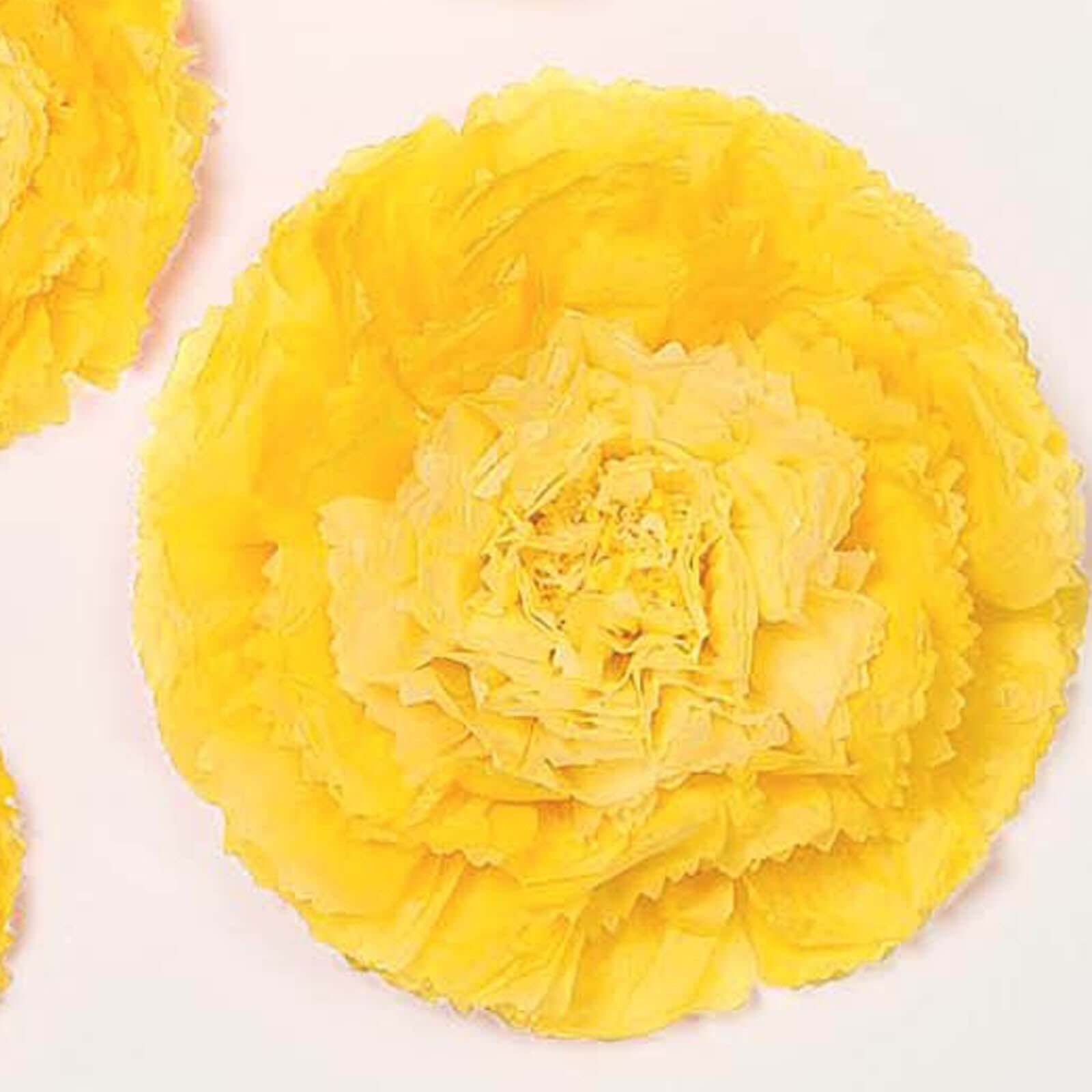 Set of 6 Yellow Giant Carnation 3D Paper Flowers Wall Decor 12