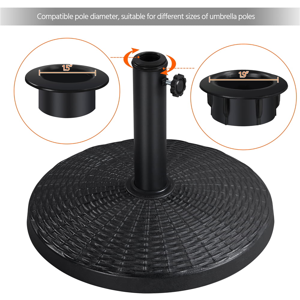 SmileMart 23lbs Metal Patio Market Umbrella Base for Outdoors, Black