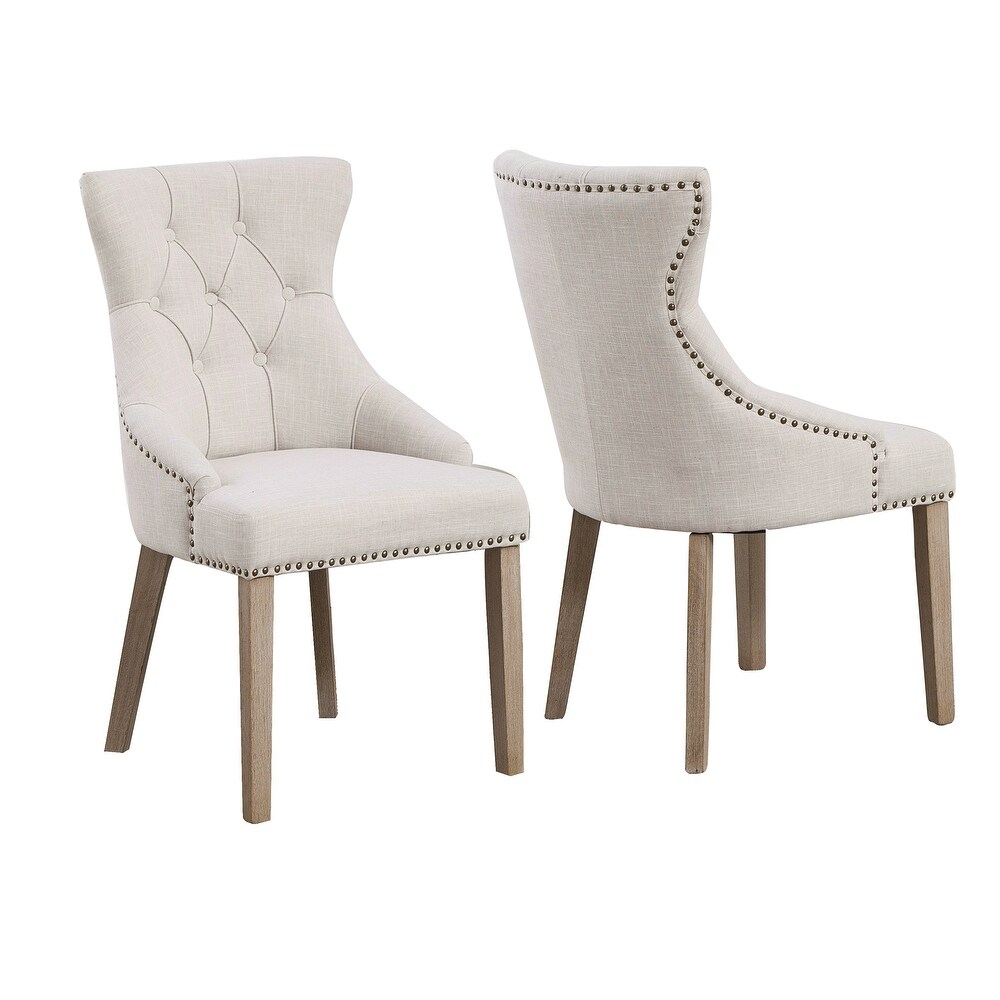 The Gray Barn Mount French High Back Tufted Upholstered Dining Chair (Set of 2)   N/A