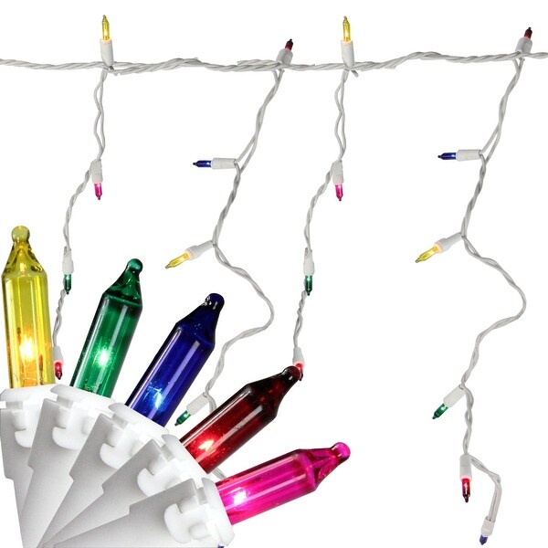 50Count Red Green Mini Icicle Christmas Light Set