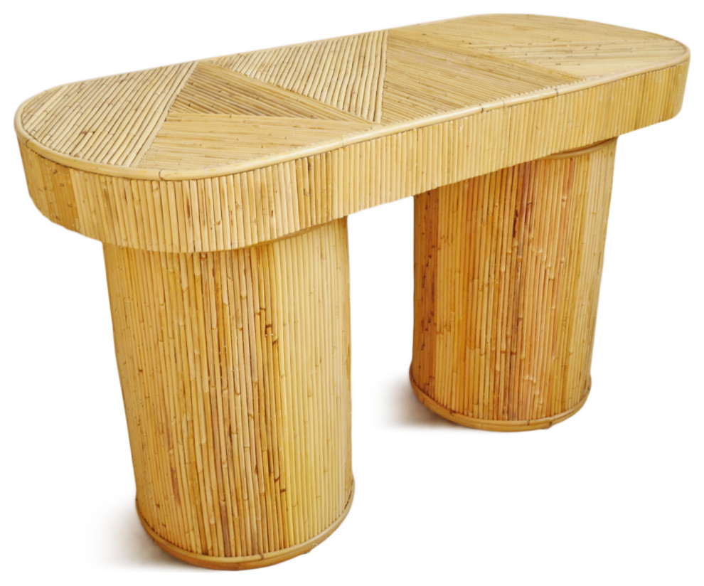 Deco Rattan Stick Console Table   Tropical   Console Tables   by Design Mix Furniture  Houzz