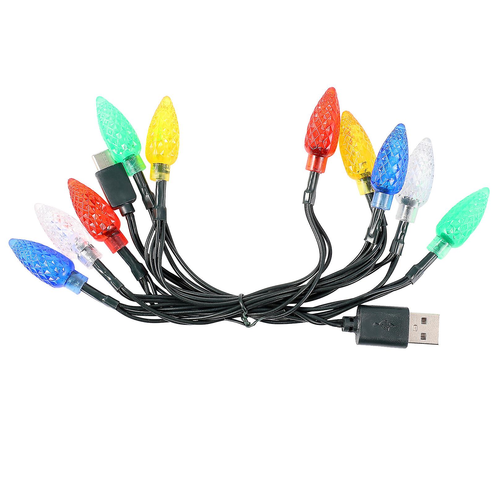 1pc Usb Colorful Christmas Decorative Lamp Usb String Lamp Phone Charging Cable