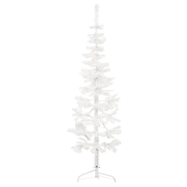 vidaXL Christmas Tree Decoration Slim Artificial Half Xmas Tree with Stand