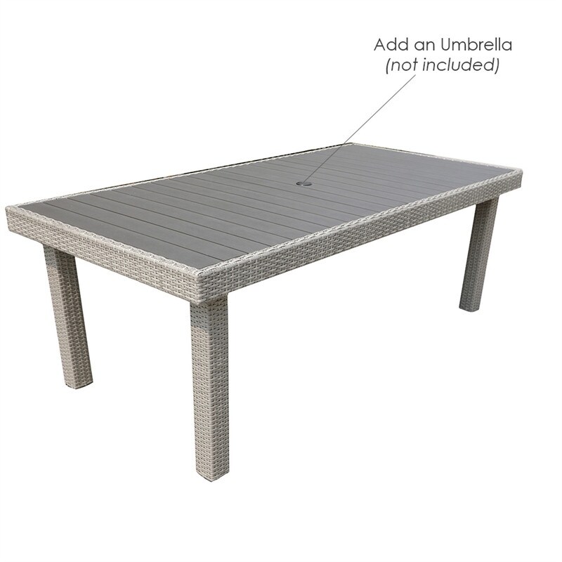 Mescota Outdoor Patio Furniture   Wicker Rectangular Dining Table