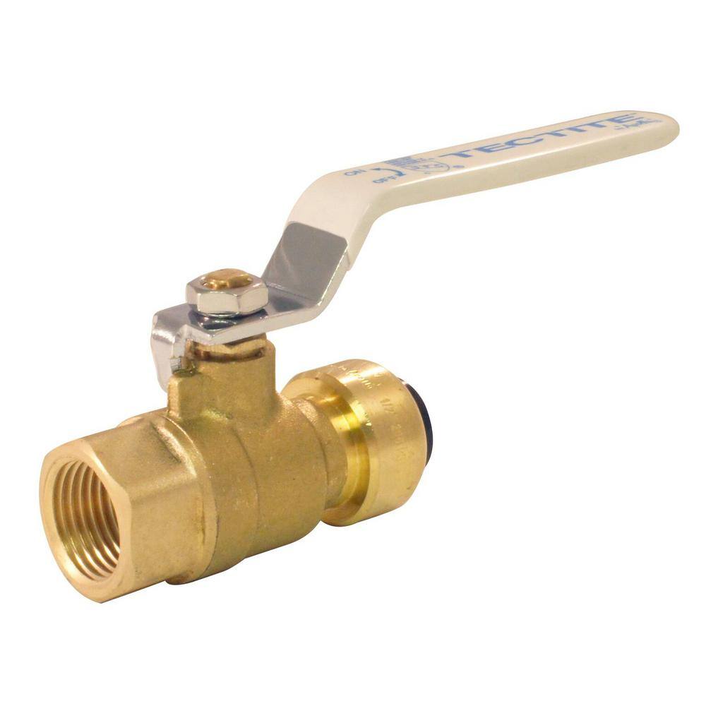 Tectite 12 in. Brass Push-to-Connect x Female Pipe Thread Ball Valve FSBBV12F