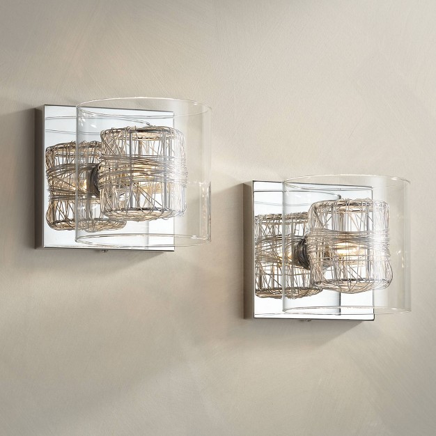 High Chrome Wall Sconce Set Of 2