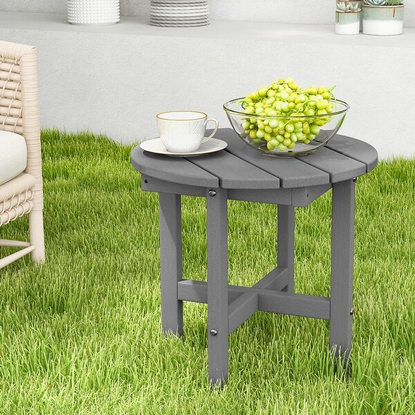 Costway Patio 18'' Adirondack Round Side Table All Weather HDPE End