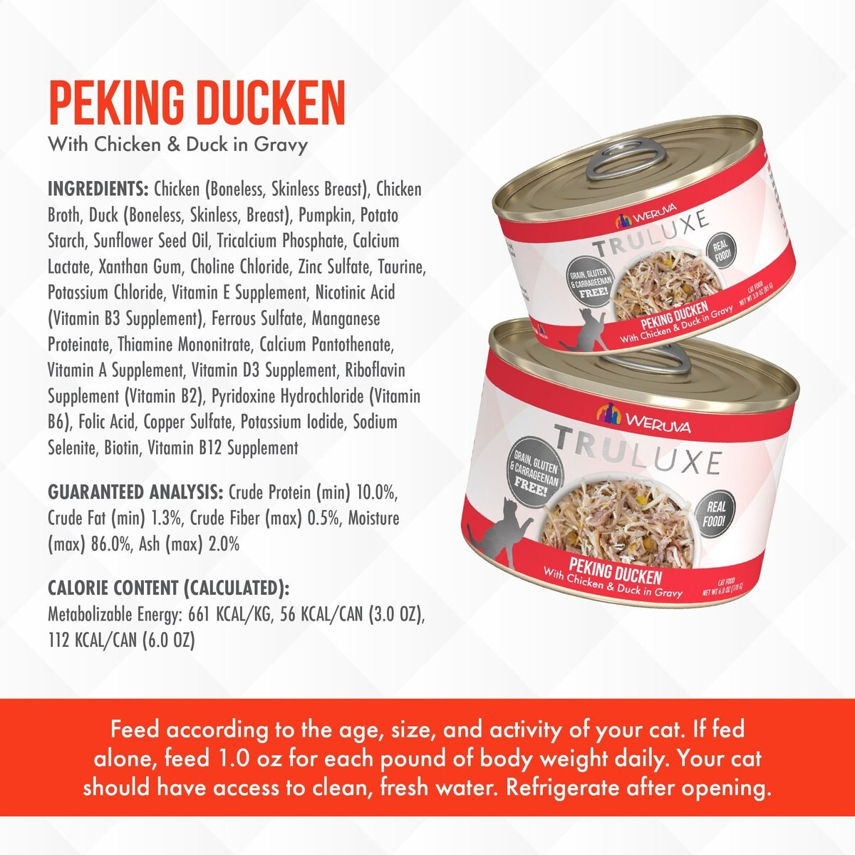 Weruva Truluxe Peking Ducken with Chicken and Duck in Gravy Grain-Free Canned Cat Food