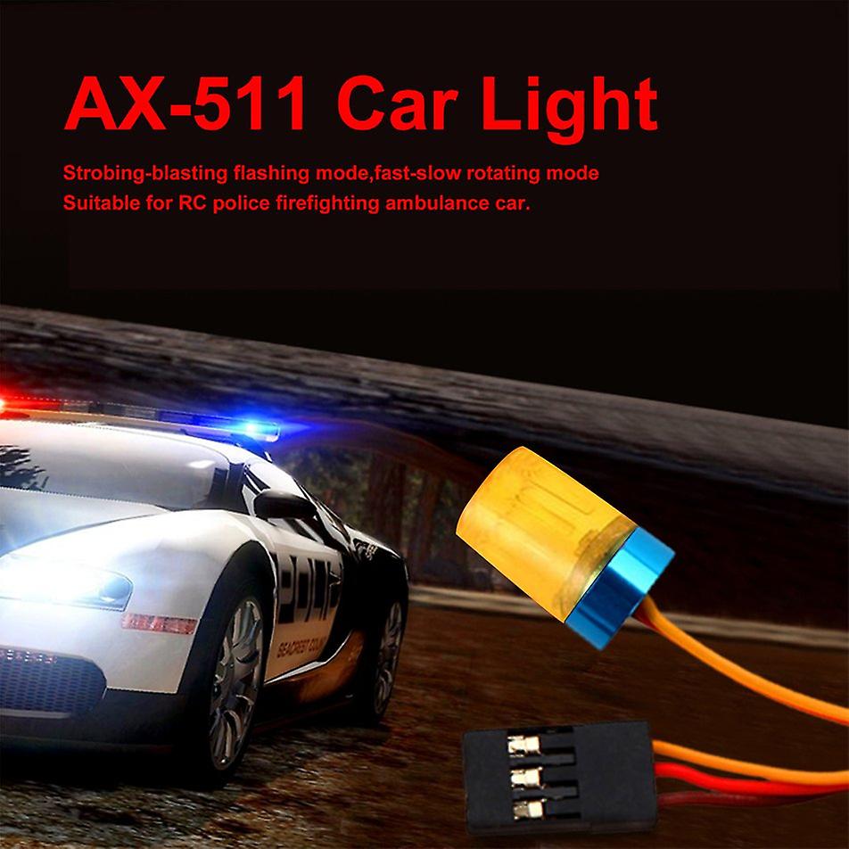 Ax-511 Circular Ultra Bright Led Light Strobing-blasting Flashing Fast-slow Rotating Mode Rc Police Firefighting Ambulance Car