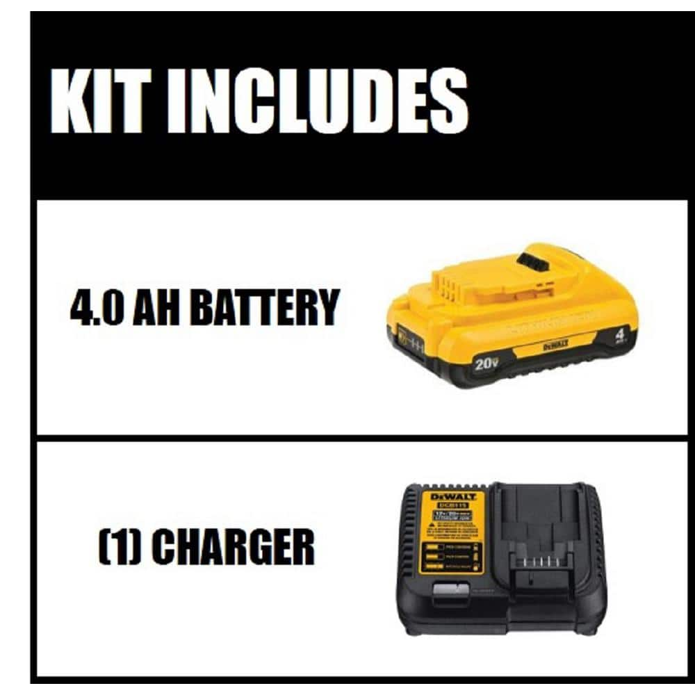 DEWALT 20V MAX Compact Lithium-Ion 4.0Ah Battery Pack with 12V to 20V MAX Charger DCB240C