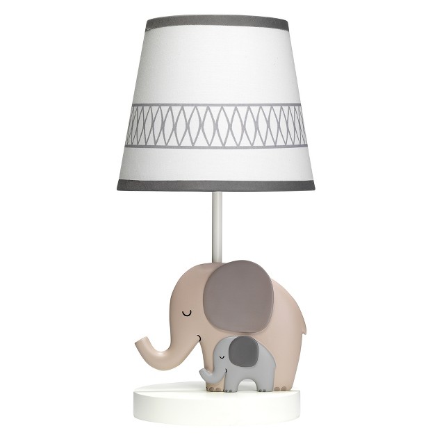 Bedtime Originals Elephant Love Gray white Nursery Lamp With Shade amp Bulb