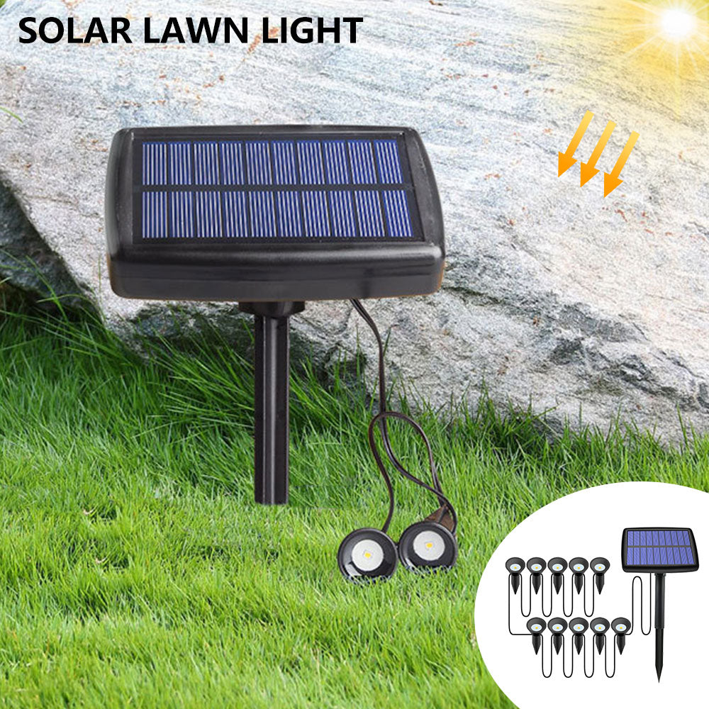 HOTBEST Solar Lights Outdoor Power Led Garden Spotlights Spot Waterproof Bright Decking Spotlights RGB Landscape Lights IP65 Waterproof Yard Downlight Pack of 10