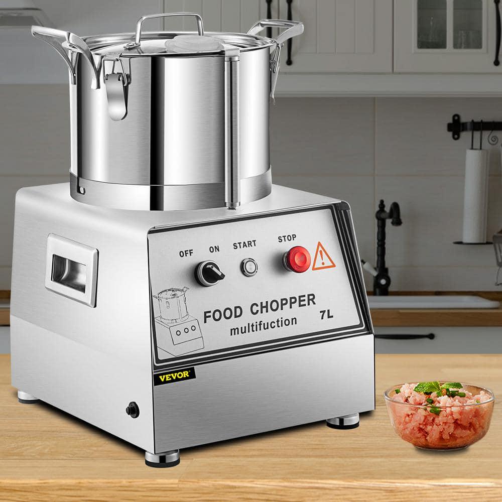 VEVOR 29Cup Silver Commercial Food Processor Stainless Steel Processor Electric Food Cutter Mixer 1400 RPM Grains Mill