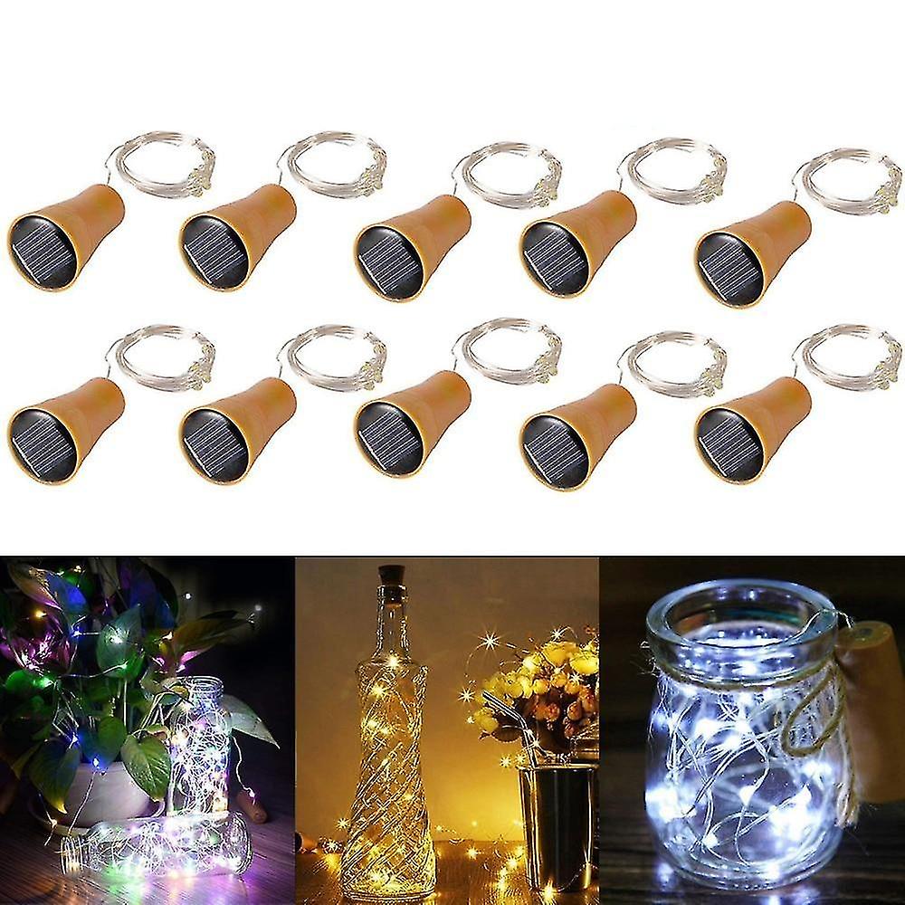 Solar Powered Wine Bottle Lights 20 Led Waterproof Cork Lights Fairy Lights Birthday Party Christmas Outdoor Holiday