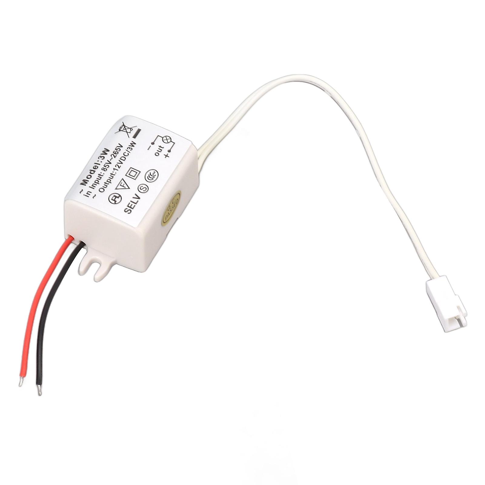 LED Drive Power Adapter DC12V 3W Compact Over Voltage Protection for LED Strip Lights LED Bulbs Industrial Lights