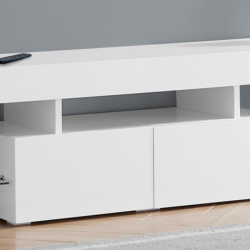 Monarch Modern Glossy White TV Stand