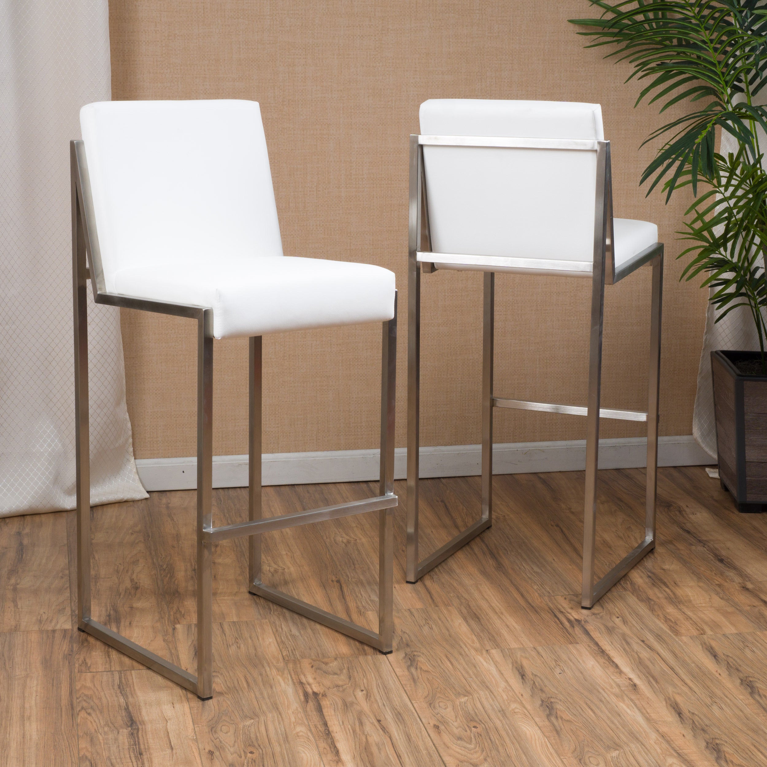 October 30-Inch Bonded Leather Barstool (Set of 2)