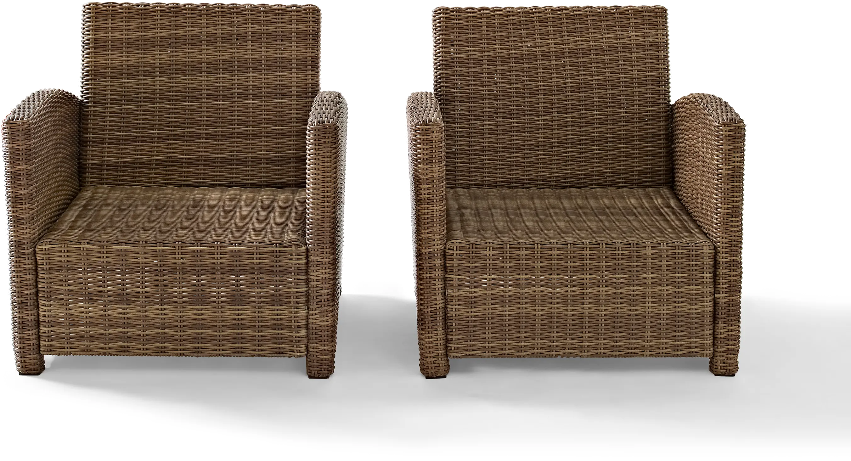 Bradenton Navy and Wicker Patio Armchair， Set of 2