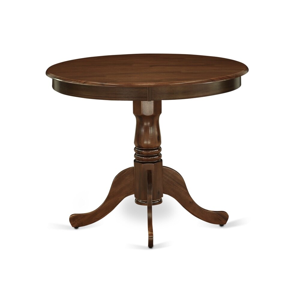 East West Furniture Kitchen Table   Chairs Set  a Dining Table with Pedestal and Parson Chairs  Antique Walnut.(Pieces Options)