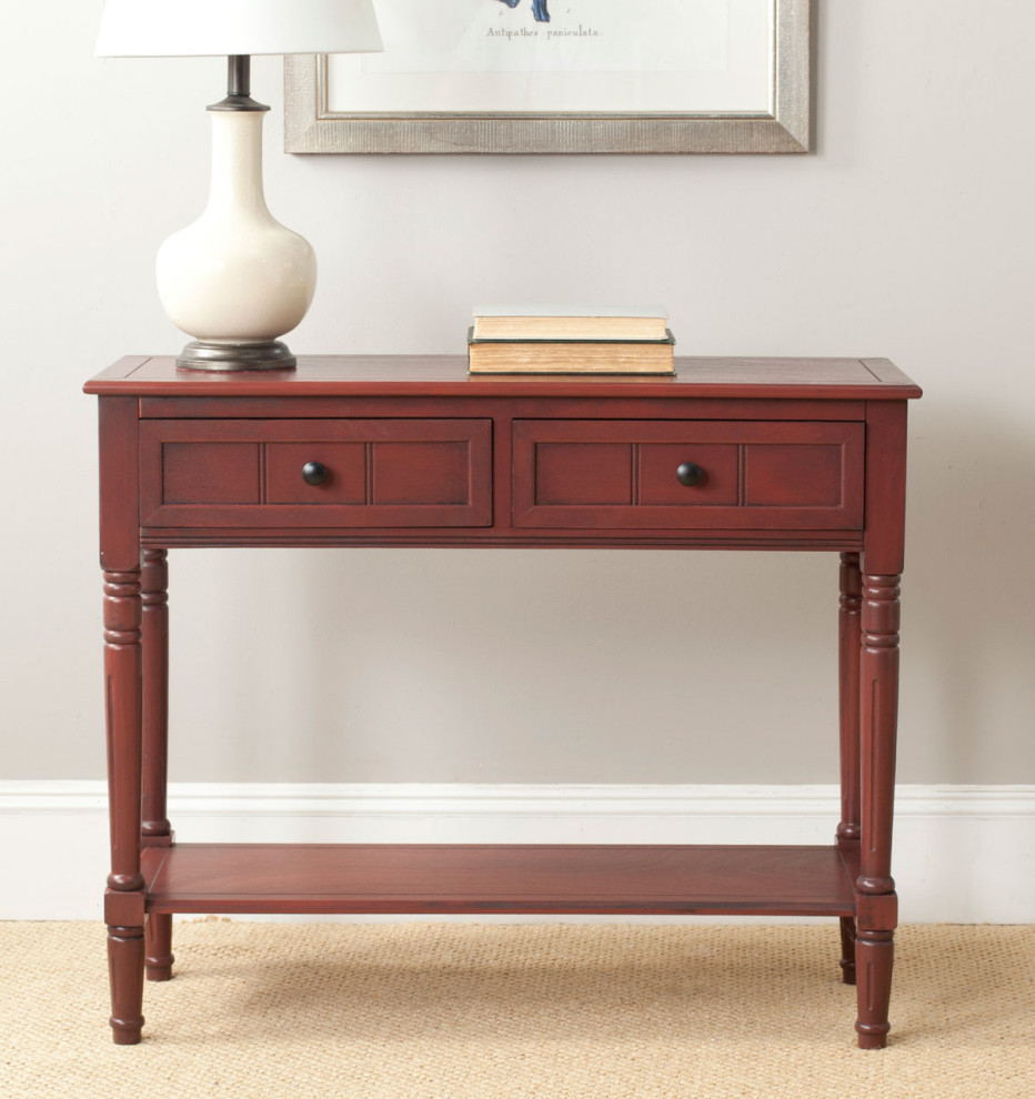 Joelle 2 Drawer Console Red   Traditional   Console Tables   by V.S.D Furniture  Houzz