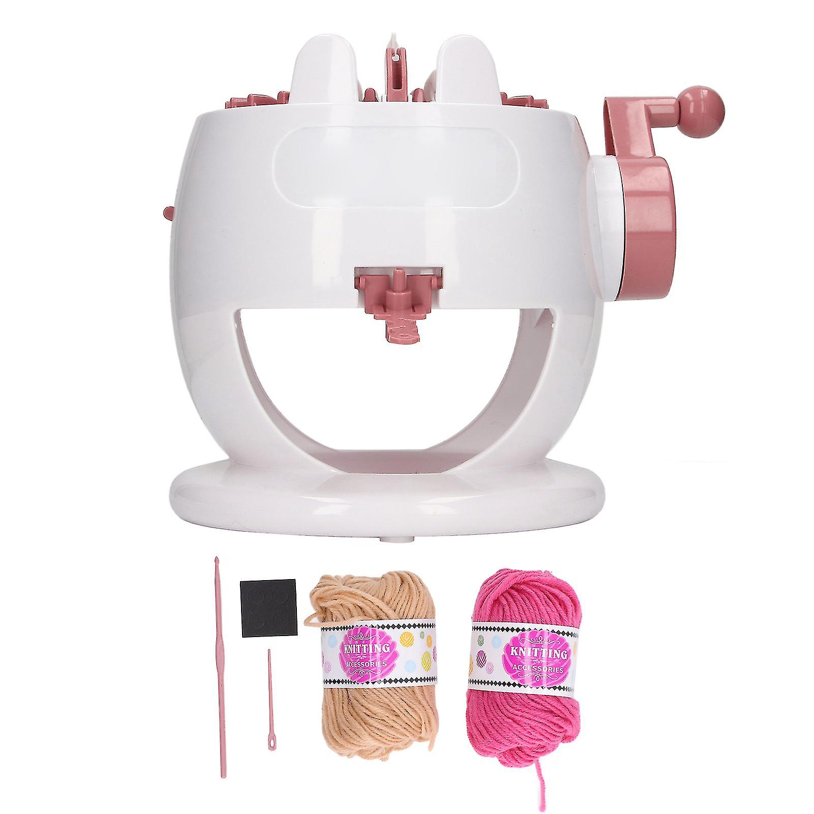 Small Kids Knitting Machine 22 Needles 2 Color Strings Hand Operated Rotating Round Knitting Toy