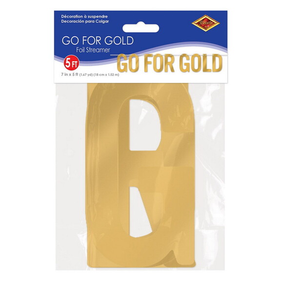 Beistle 53395 Foil Go For Gold Streamer  foil 2 si...