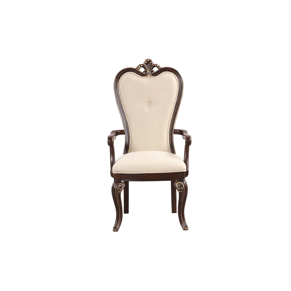 New Classic Furniture Frampton Beige and Cherry Arm Chairs (Set of 2)