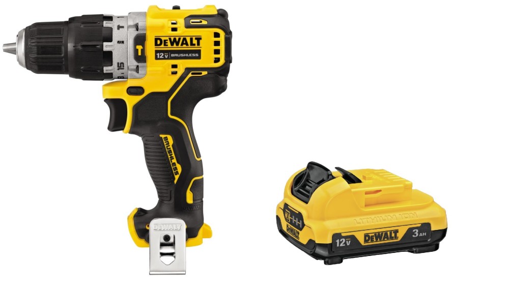 DEWALT XTREME 12V MAX Brushless 3/8 Hammer Drill with 12V MAX 3Ah Li-Ion Battery Kit ;