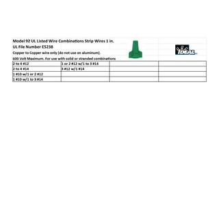 IDEAL Greenie Grounding Wire Connectors 92 Green (100 per Pack) 30-192P