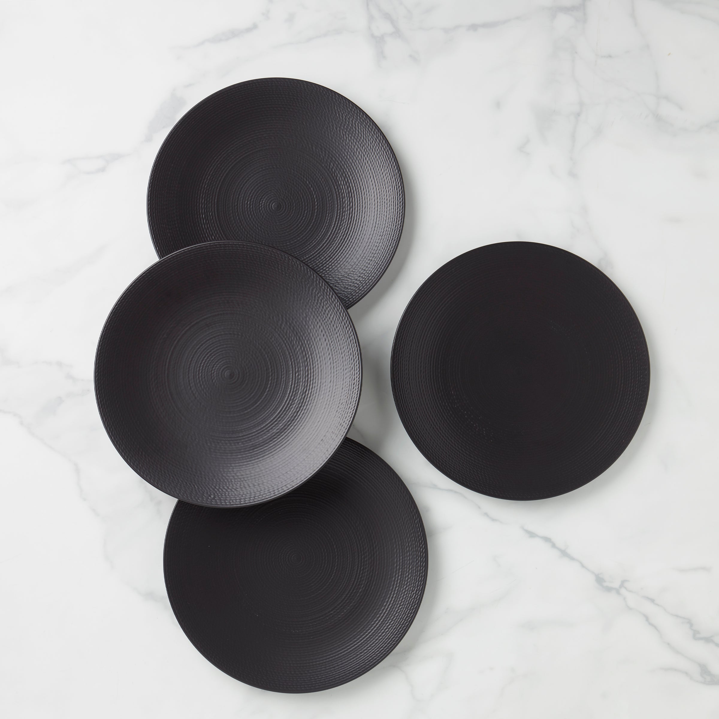 LX Collective Black Dinner Plates, Set of 4