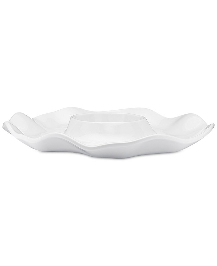 Q Squared Ruffle Melamine 16 Chip and Dip Platter