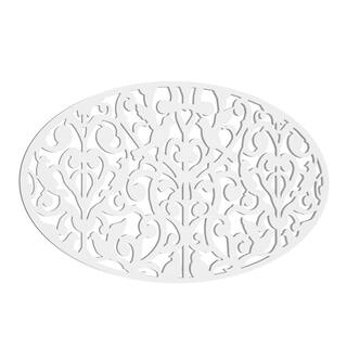 Acurio Latticeworks Ginger Dove 27 in. x 46 in. White Oval Decorative Screen Panel 2746OPVCW-GND