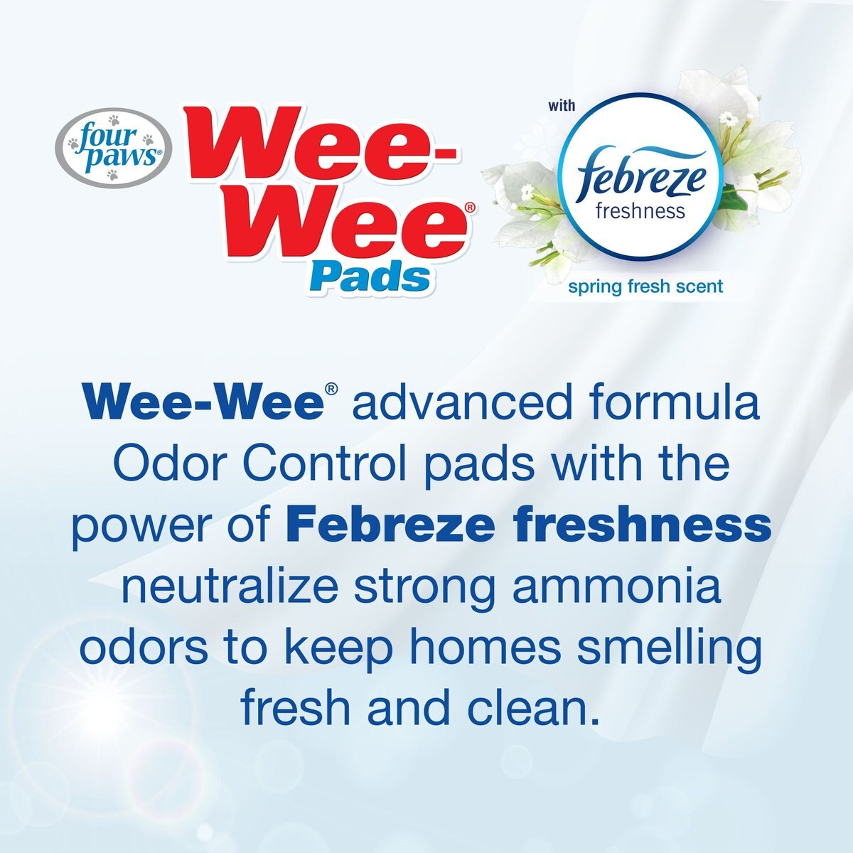 Four Paws Wee-Wee Odor Control with Febreze Freshness Dog Pads， 10 count