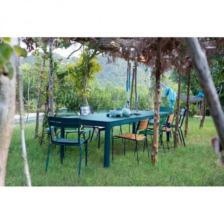 Table FERMOB Ribambelle XL， table de jardin extensible 14 personnes alu