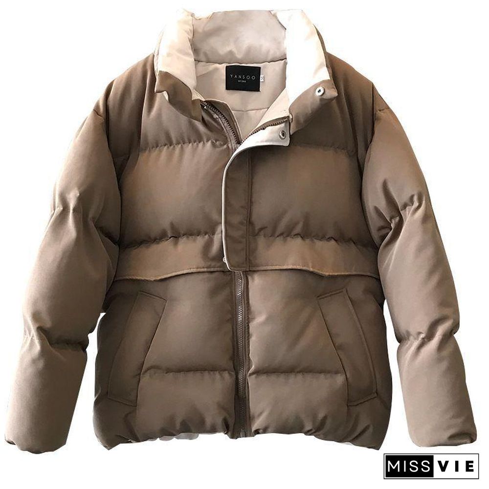 Oversized Quilted Winter Puffer Thick Warm Padded Puff Parka Jacket