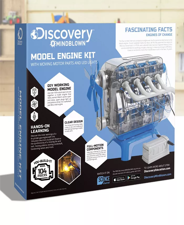 Discovery #MINDBLOWN Model Engine Kit  with Moving Parts and Lights