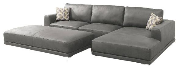 Assisi 3 PCS Contemporary Sectional Sofa Set W Ottoman   Antique Gray   Contemporary   Living Room Furniture Sets   by Hollywood Decor  Houzz