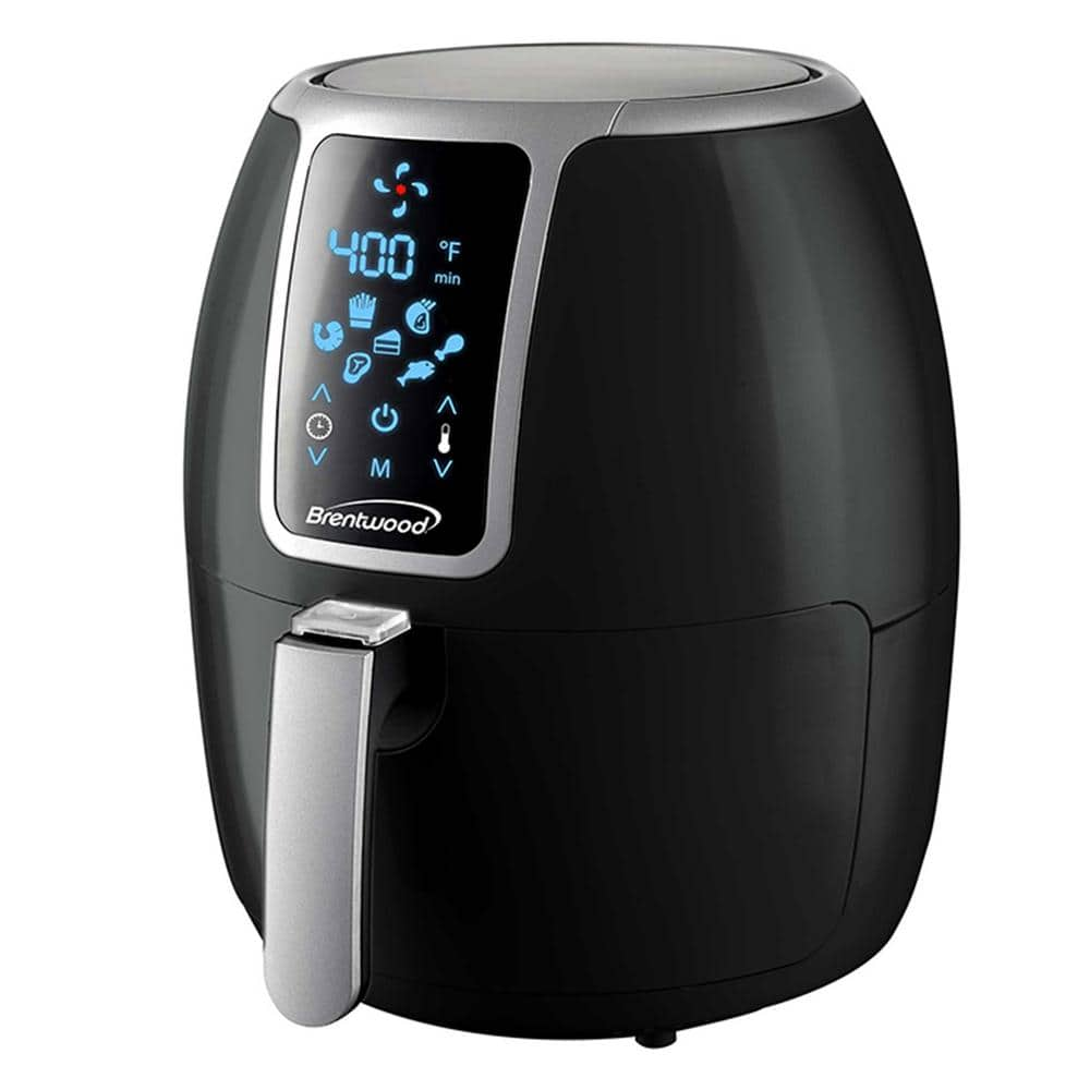 Brentwood Small 1400Watt 4 qt Black Electric Digital Air Fryer with Temperature Control