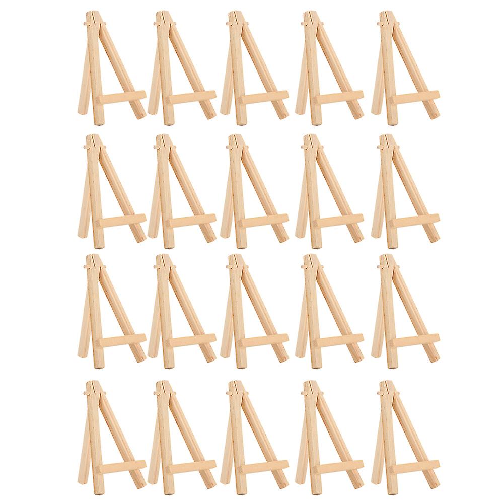 20pcs Wood Easel Artware Mini Aframe Natural Wood Display Tripod Holder For Decoration Exhibit Props